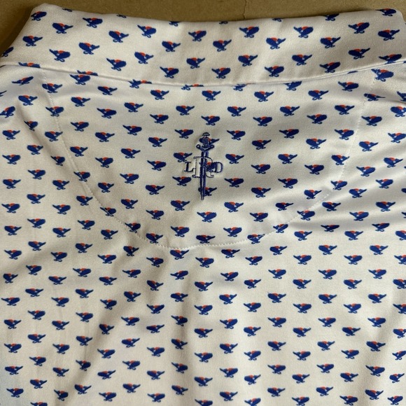 LRD Performance Golf Polo Shirt Mens 2XL White Eagle All Over Print Casual - Picture 7 of 7
